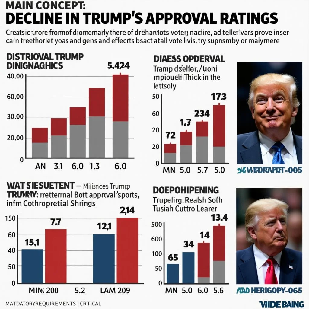 La baisse des taux d'approbation de Trump montrée à travers diverses démographiques.