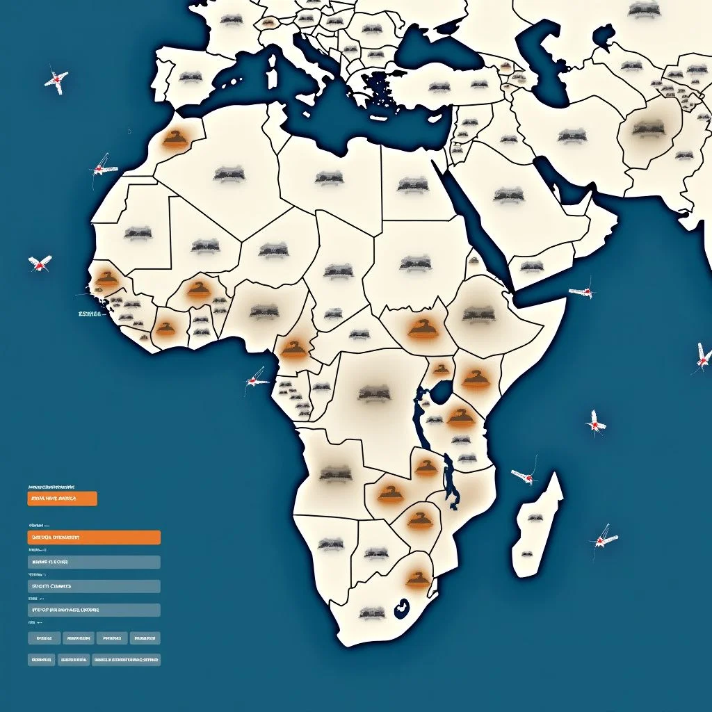 Mapas y gráficos que ilustran los proyectos de desarrollo de infraestructura de África.