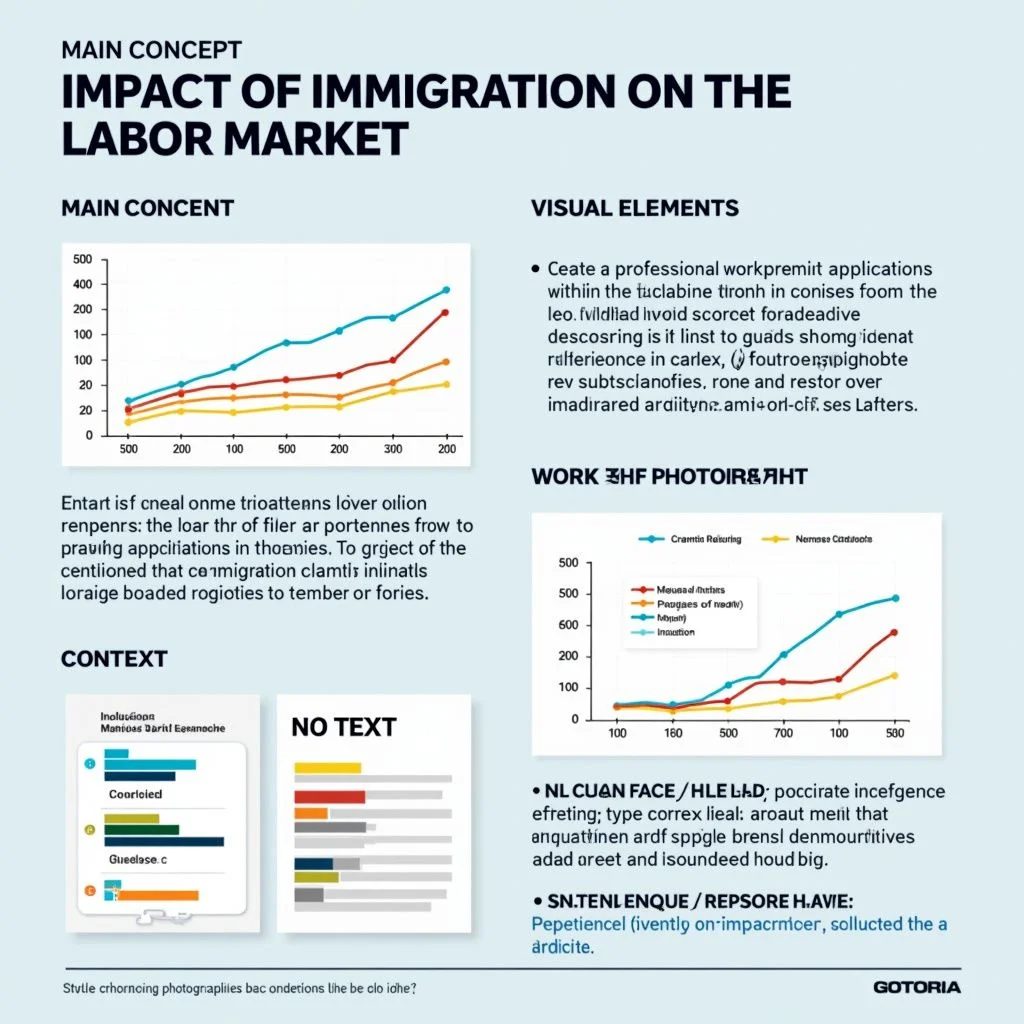 Gráficos que ilustran las tendencias en las solicitudes de permisos de trabajo y la oferta laboral.