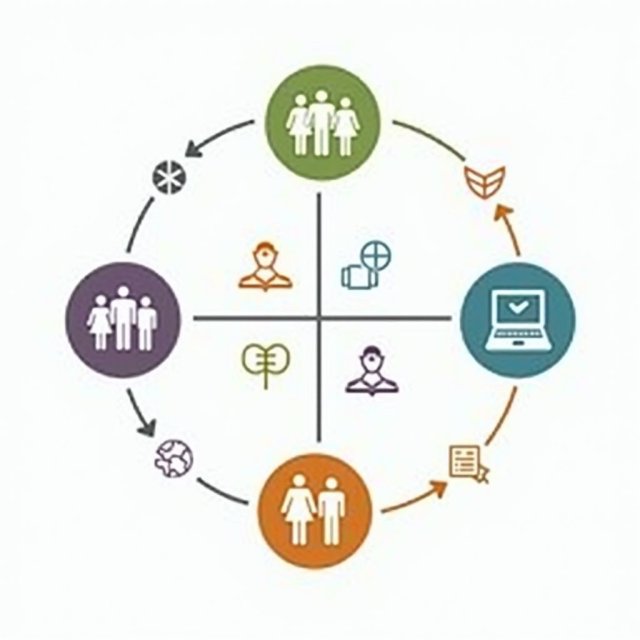 Un diagrama que ilustra la intersección de métodos de investigación en educación.