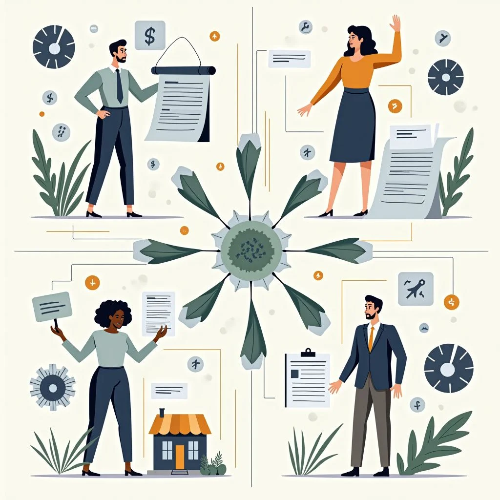 Schéma de flux des algorithmes biaisés causant des refus d'habitation et d'emploi.