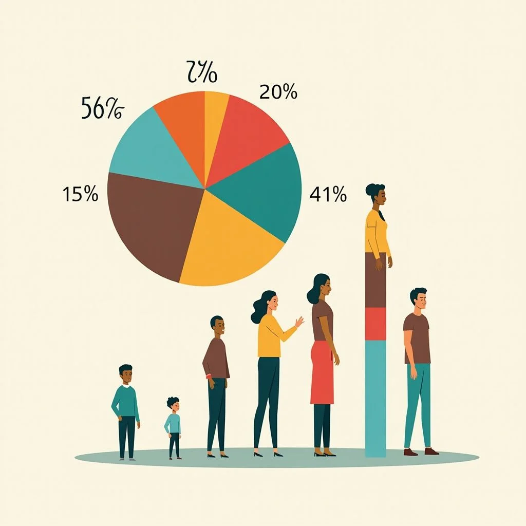 Un graphique en forme de tarte montrant les disparités raciales dans la capacité de se payer un statut de classe moyenne