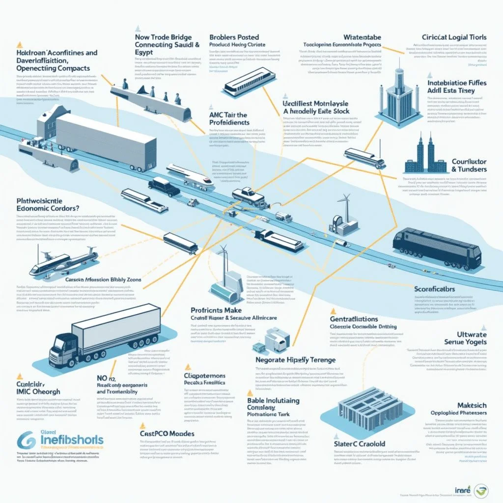 Des schémas d'axes économiques et de plateformes logistiques reliant les régions.