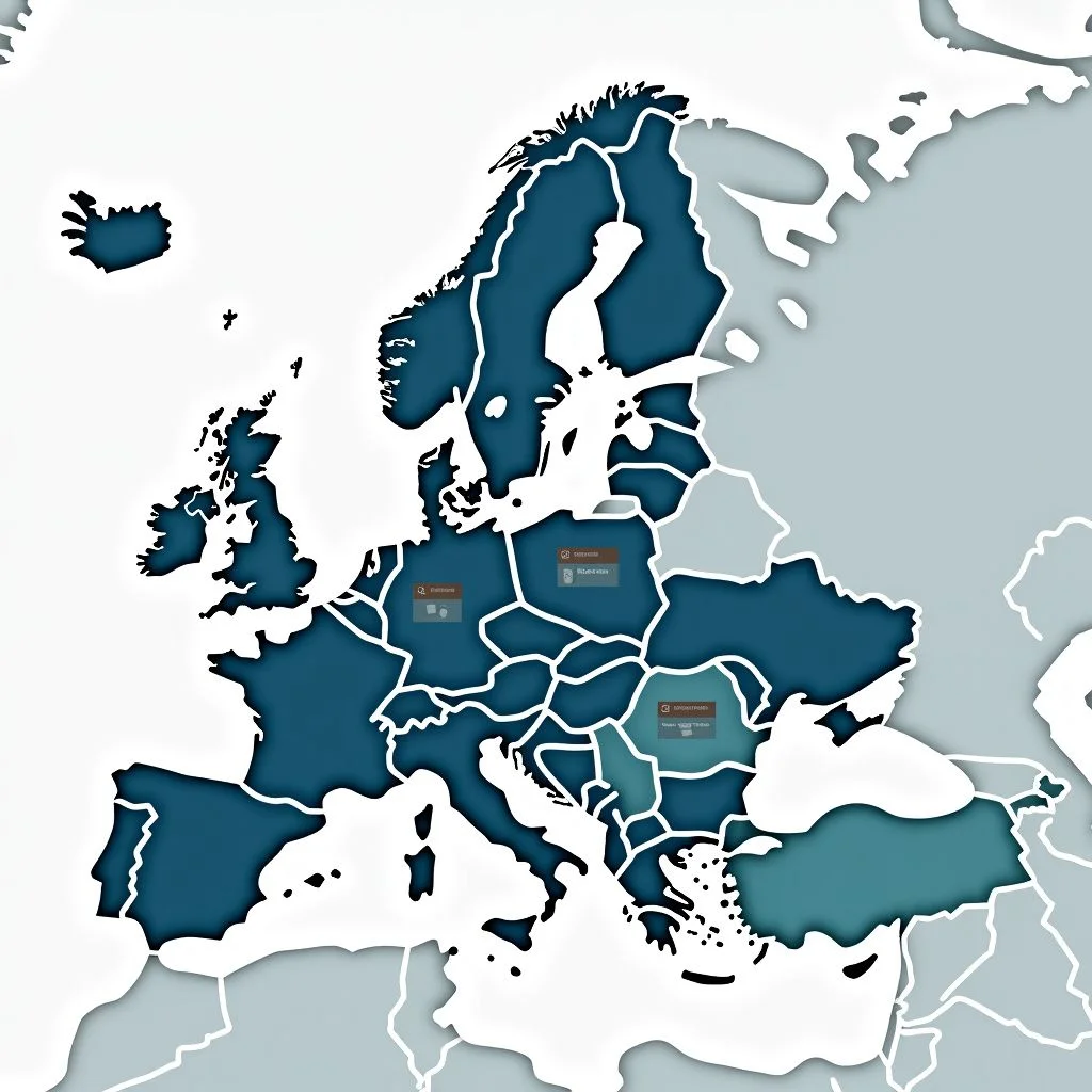 Carte d'Europe mettant en évidence les dépenses de défense et les allocations de financement de l'UE.
