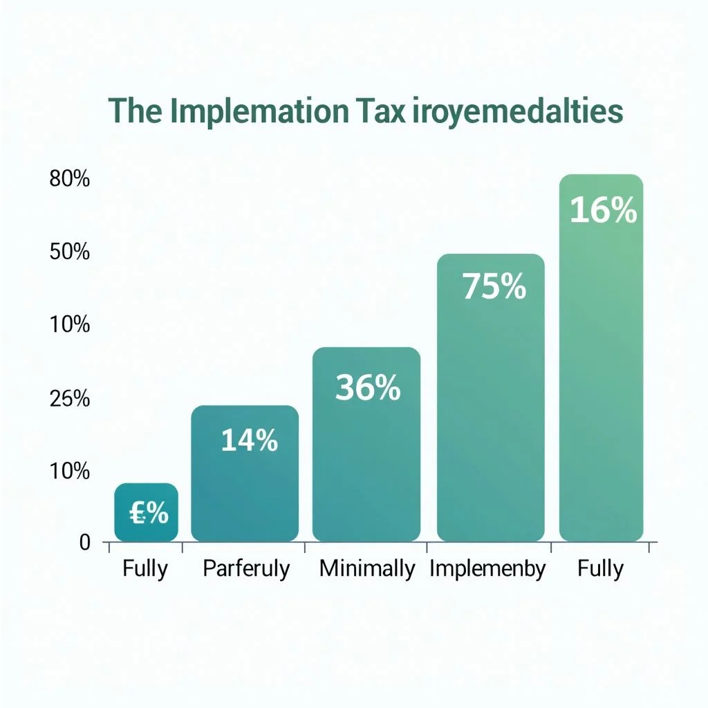 Un graphique en barres montrant les pourcentages d'implémentation des recommandations fiscales.