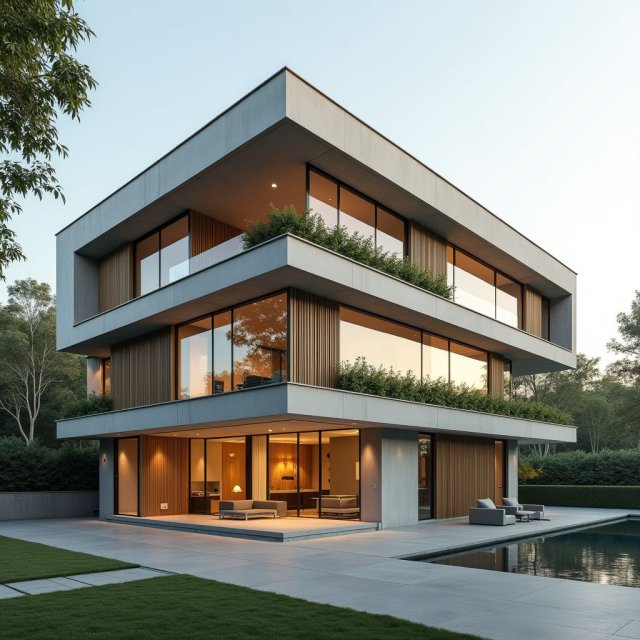 Estructuras de madera, productos de base biológica y edificios de hormigón curado con CO2 en exhibición.