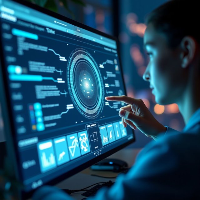 Interfaz digital que muestra la integración de inteligencia artificial en los procesos administrativos del DOD.