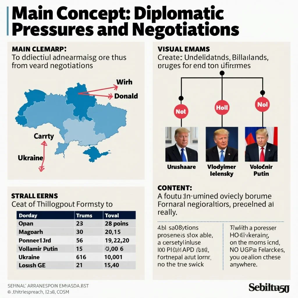 Carte de l'Ukraine avec les régions clés et les points de négociation diplomatiques.
