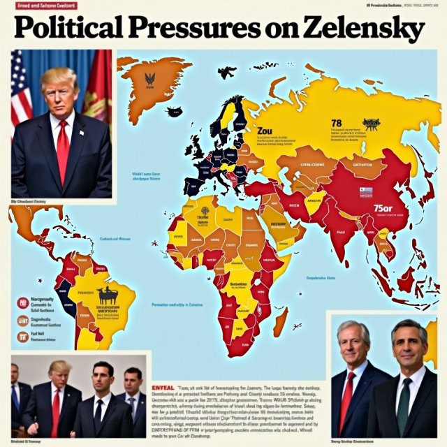 El presidente Zelensky bajo presión internacional ante el conflicto en curso de Ucrania.